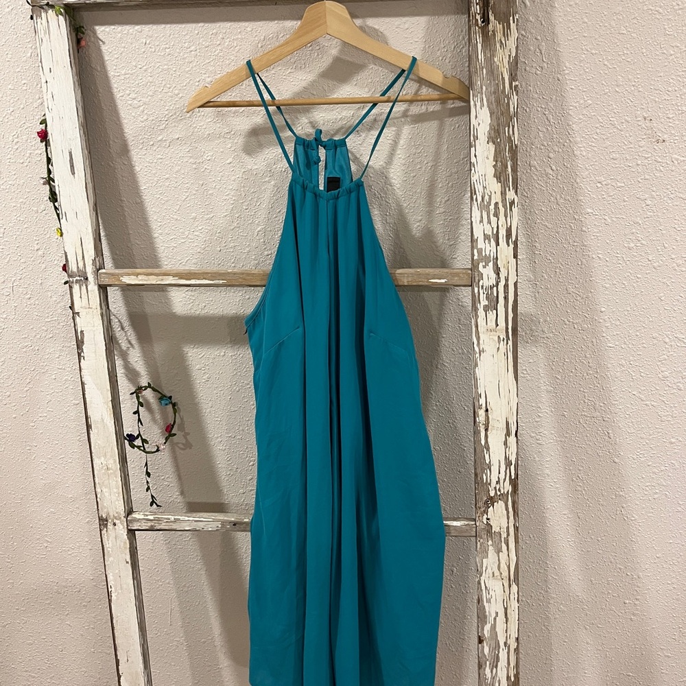 Mossimo Supply Co. Turquoise Halter Midi Dress